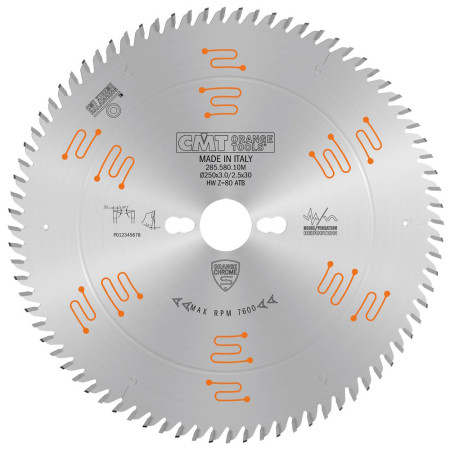 Пильний диск для багетів CMT 250х30х80 ORANGE CHROME® - чистий різ (285.580.10M)