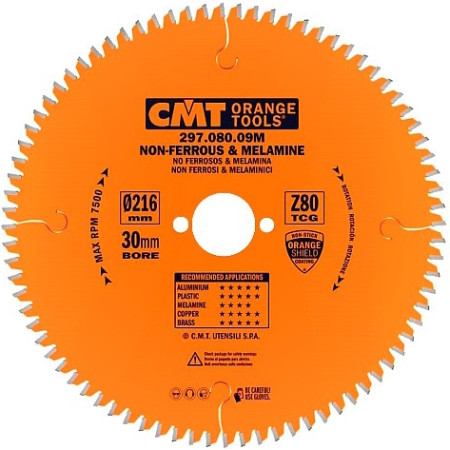  Пильний диск CMT 250x30x80Z по алюмінію та пластику (297.080.10M)