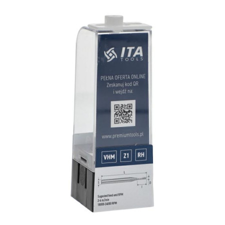 Фреза спіральна по пластику ITA TOOLS Z1 D3 I12 S6 (ST28.03.012.060.06RE)