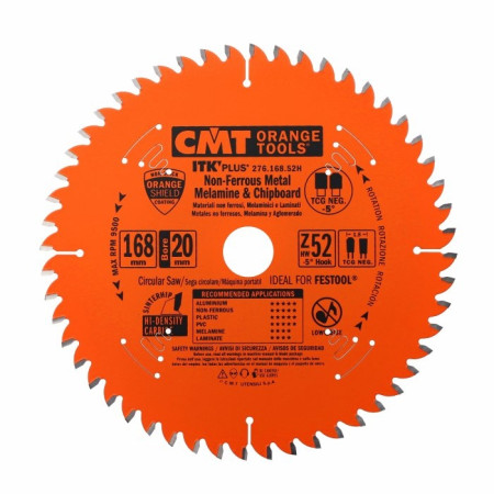 Пильний диск по алюмінію CMT 165х20х56 ITK PLUS® (276.165.56H)