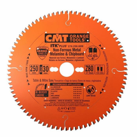 Пильний диск по алюмінію CMT 250х30х80 ITK PLUS® (276.250.80M)