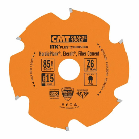 Пильний диск по фіброцементу CMT 85х15х6 (236.085.06G)