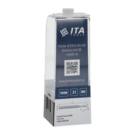 Фреза спіральна по пластику ITA TOOLS Z1 D4 I12 S6 (ST28.04.012.060.06RE)