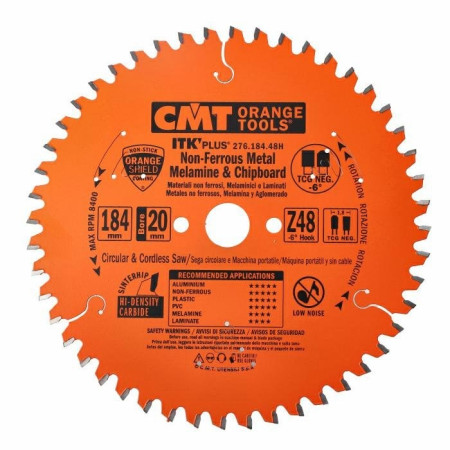 Пильний диск по алюмінію CMT 184х20х48 ITK PLUS® (276.184.48H)