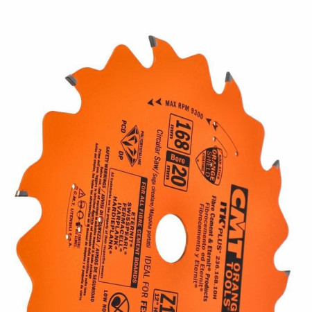 Пильний диск по фіброцементу CMT 168х20х10 (236.168.10H)