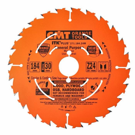 Пильний диск по дереву з тонким пропилом CMT 184х30х24 (271.184.24M)