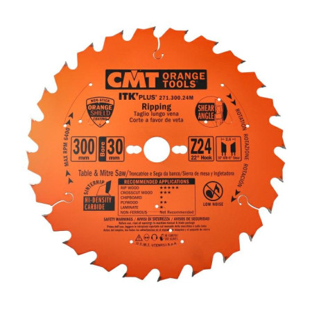 Пильний диск по дереву з тонким пропилом CMT 300х30х24 (271.300.24M)