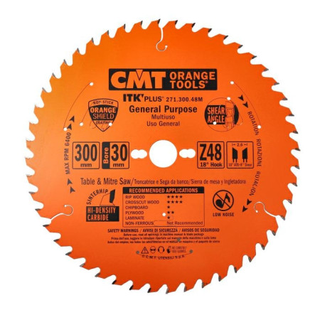 Пильний диск по дереву з тонким пропилом CMT 300х30х48 (271.300.48M)