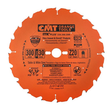 Пильний диск по фіброцементу CMT 300х30х20 (236.300.20M)