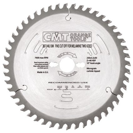 Пильний диск для двосторонньо ламінованих плит CMT 250х30х48 INDUSTRIAL (287.048.10M)