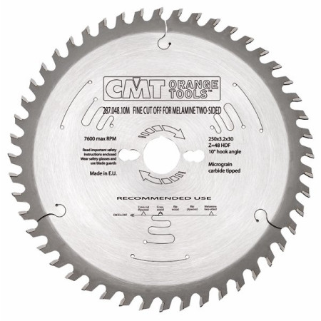 Пильний диск для двосторонньо ламінованих плит CMT 250х30х48 INDUSTRIAL (287.049.10M)