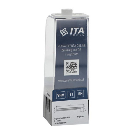 Фреза спіральна по пластику ITA TOOLS Z1 D3 I6 L60 S6 (ST51.03.006.060.06RE)