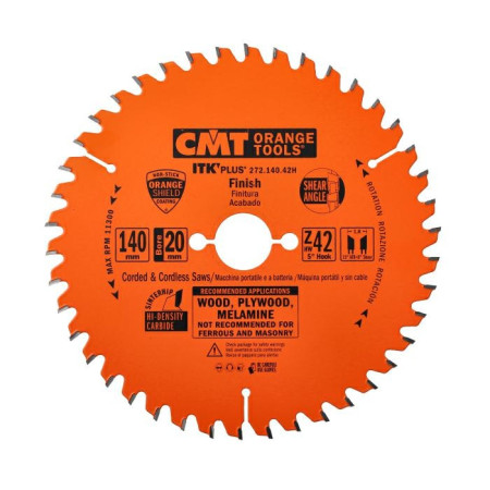 Пильний диск по дереву з тонким пропилом CMT 140х20х42 (272.140.42H)