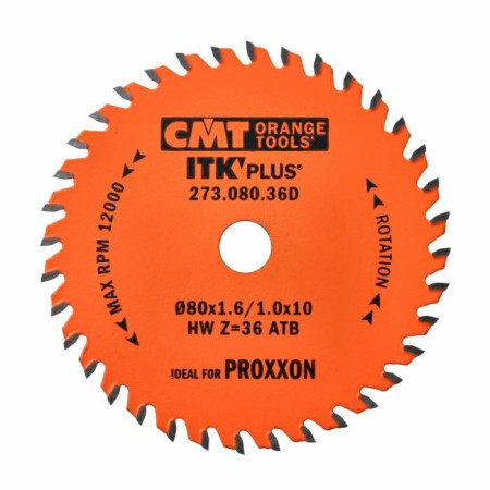 Пильний диск по дереву з тонким пропилом CMT 80х10х36 (273.080.36D)