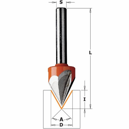 Фреза гравіювальна 60° CMT D12,7 I11 L57,2 S8 (958.001.11)