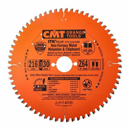 Пильний диск по алюмінію CMT 216х30х64 ITK PLUS® (276.216.64M)