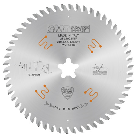 Пильний диск по ламінату CMT 190х20х54 (281.790.54FF)