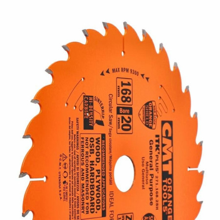 Пильний диск по дереву з тонким пропилом CMT 168х20х28 (271.168.28H)